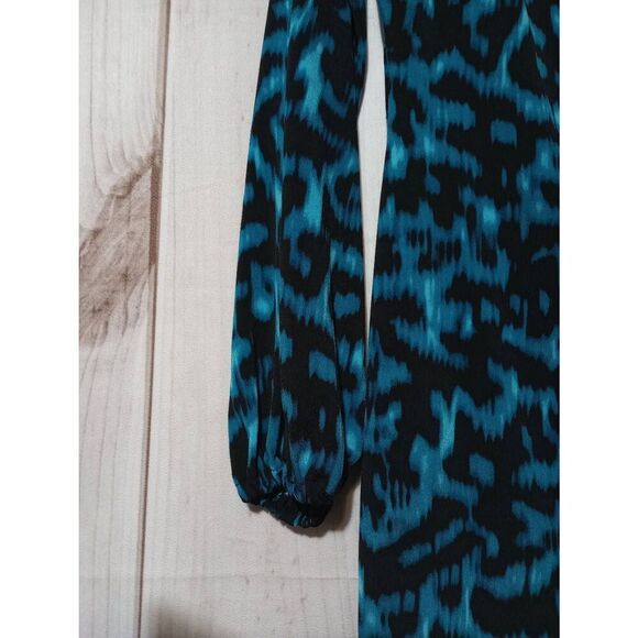 Vince Camuto Dress‎ Ladies Extra Small Black Aquamarine Long Sleeve Midi - Picture 4 of 7
